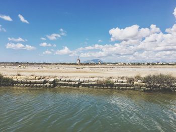 Scenic view of land against sky