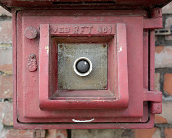 Close-up of red wall