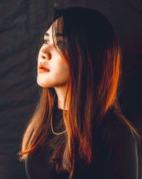 Close-up portrait of a beautiful young woman