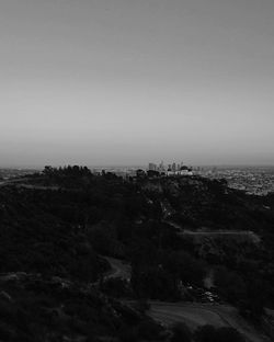 Scenic view of landscape against clear sky