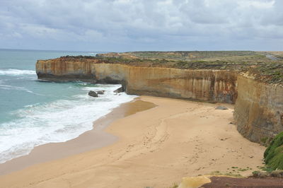 Scenic view of beach against sky