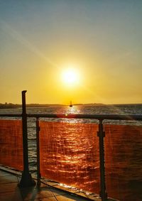 Scenic view of sunset over sea