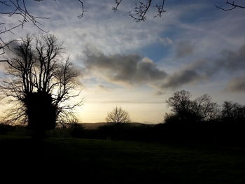 Scenic view of landscape against cloudy sky