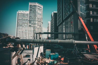 Low angle view of buildings in city
