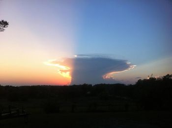 Scenic view of landscape at sunset