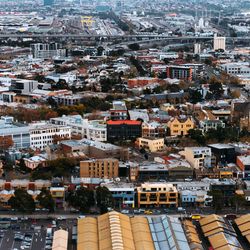 High angle view of townscape