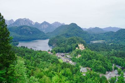 Scenic view of lake and mountains