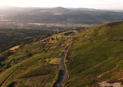 High angle view of landscape against sky