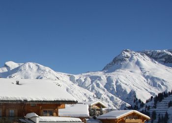 Scenic view of snow covered mountains