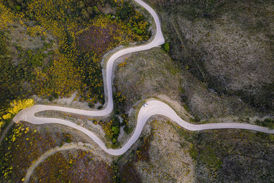 Piodao aerial drone view of schist shale village in serra da estrela, portugal