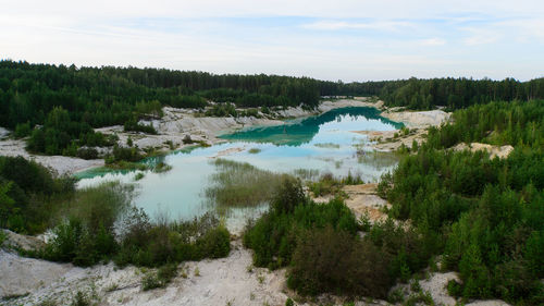 Panoramic view of lake against sky