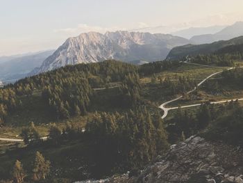 Scenic view of mountains against sky