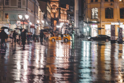View of city street during rainy season