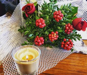 High angle view of fruits