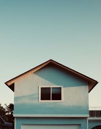 Low angle view of building against clear sky