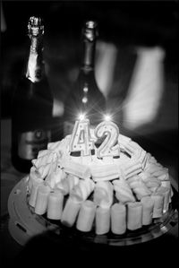 Close-up of cake on table