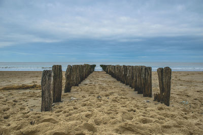 Scenic view of beach against sky