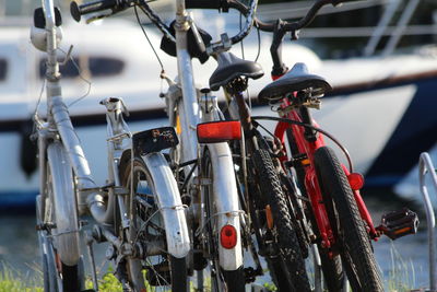 Bicycles parked at rack