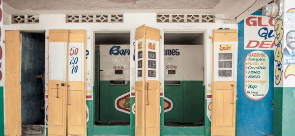 Close-up of open door