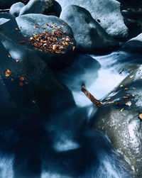 Close-up of rock in water