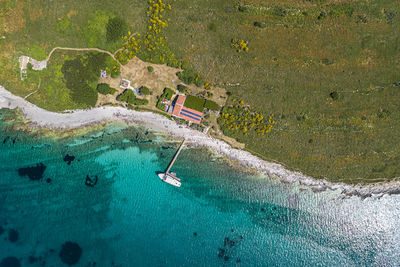 High angle view of beach