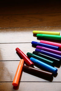 Close-up of colorful pencils