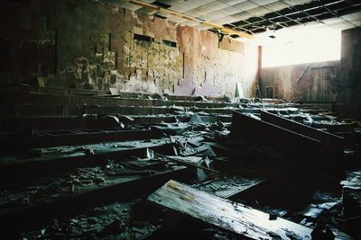 Interior of abandoned building