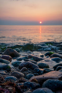 Scenic view of sea during sunset