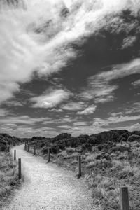 Scenic view of landscape against cloudy sky