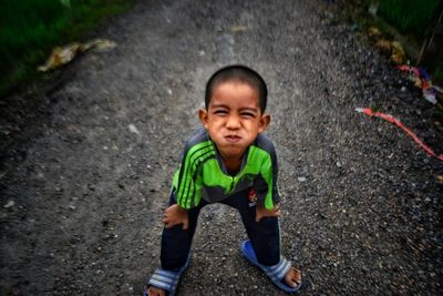 High angle portrait of boy