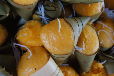 High angle view of fruits in container