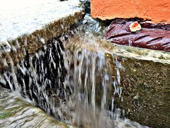 High angle view of waterfall