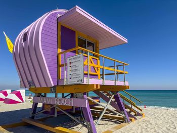 Rescue post, lifeguard tower on south beach in miami beach  city of miami florida united states
