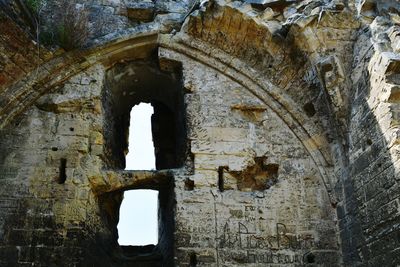 Low angle view of old ruin