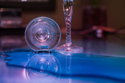 Close-up of glass on table