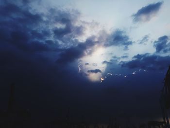 Low angle view of sky at sunset