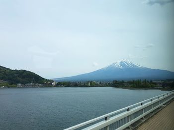 Scenic view of snowcapped mountain against sky