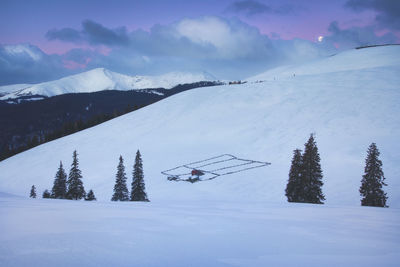 Mountain landscapes in the cold winter season from carpathians, romania.