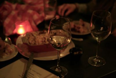 Close-up of served food on table