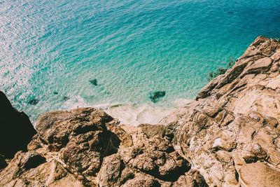 High angle view of sea shore