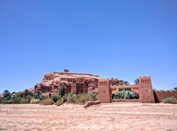 Castle against clear blue sky