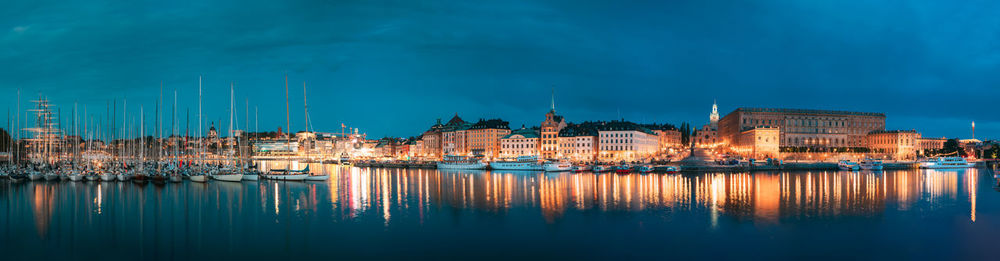 Reflection of buildings in water