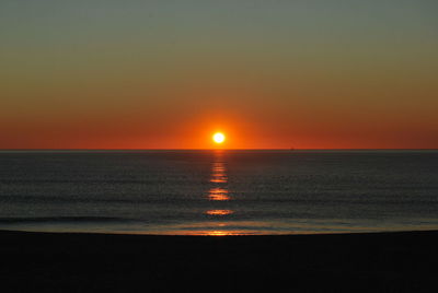 Scenic view of sea at sunset