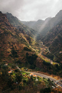 Scenic view of mountains against sky