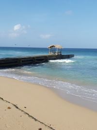 Scenic view of beach against sky