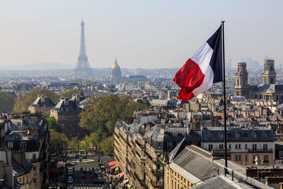 High angle view of buildings in paris