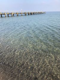 Pier over sea against sky