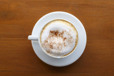 Directly above shot of coffee on table