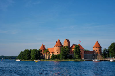 Trakai island castle in lake galve, lithuania
