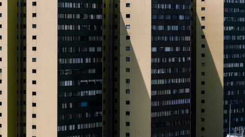 Full frame shot of residential buildings in city